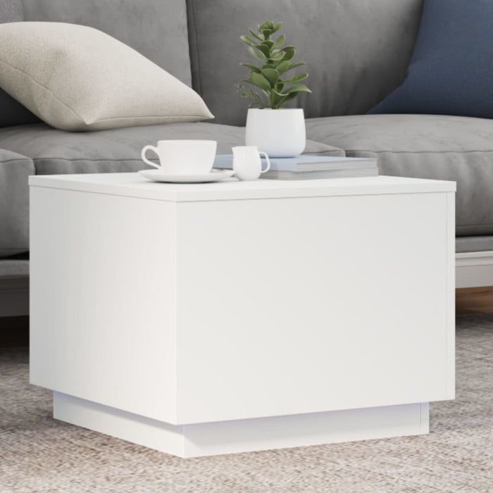 Măsuță de cafea cu lumini LED, alb, 50x50x40 cm - WALTI WALTI