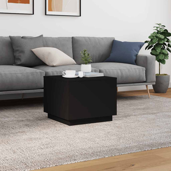 Măsuță de cafea cu lumini LED, negru, 50x50x40 cm - WALTI WALTI