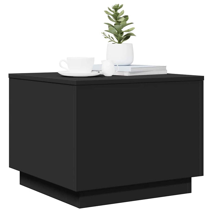Măsuță de cafea cu lumini LED, negru, 50x50x40 cm - WALTI WALTI