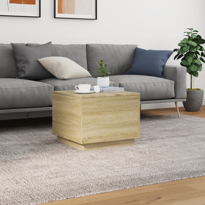 Măsuță de cafea cu lumini LED, stejar sonoma, 50x50x40 cm - WALTI WALTI