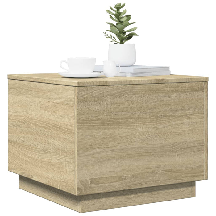 Măsuță de cafea cu lumini LED, stejar sonoma, 50x50x40 cm - WALTI WALTI