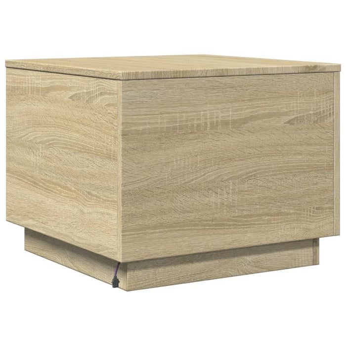 Măsuță de cafea cu lumini LED, stejar sonoma, 50x50x40 cm - WALTI WALTI