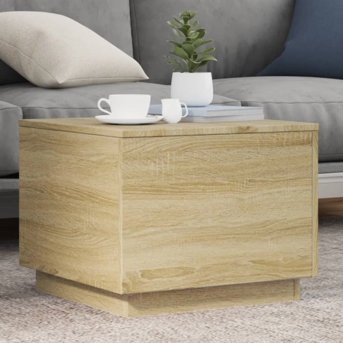 Măsuță de cafea cu lumini LED, stejar sonoma, 50x50x40 cm - WALTI WALTI