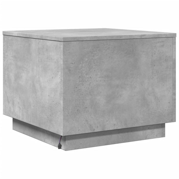 Măsuță de cafea cu lumini LED, gri beton, 50x50x40 cm - WALTI WALTI