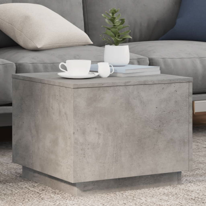 Măsuță de cafea cu lumini LED, gri beton, 50x50x40 cm - WALTI WALTI