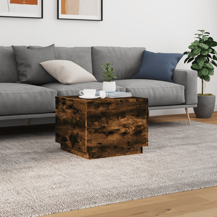 Măsuță de cafea cu lumini LED, stejar fumuriu, 50x50x40 cm - WALTI WALTI