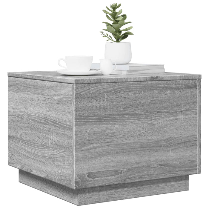 Măsuță de cafea cu lumini LED, gri sonoma, 50x50x40 cm - WALTI WALTI