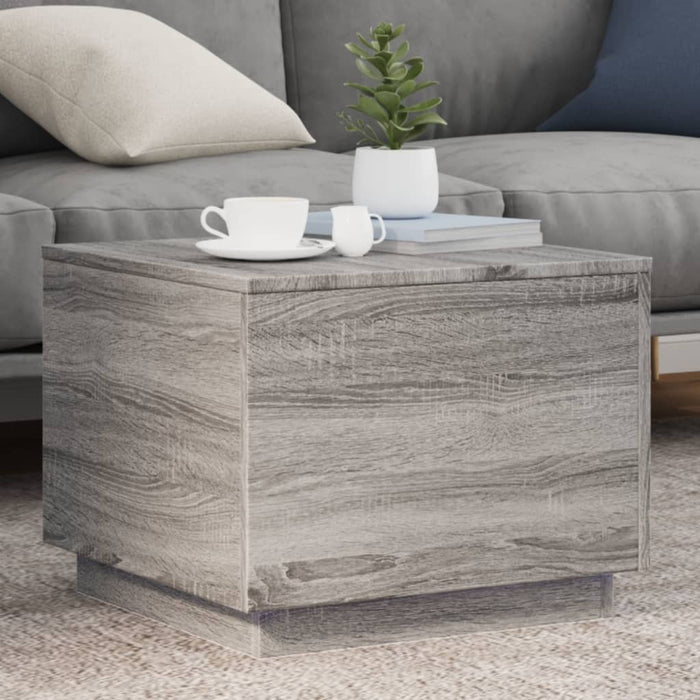 Măsuță de cafea cu lumini LED, gri sonoma, 50x50x40 cm - WALTI WALTI