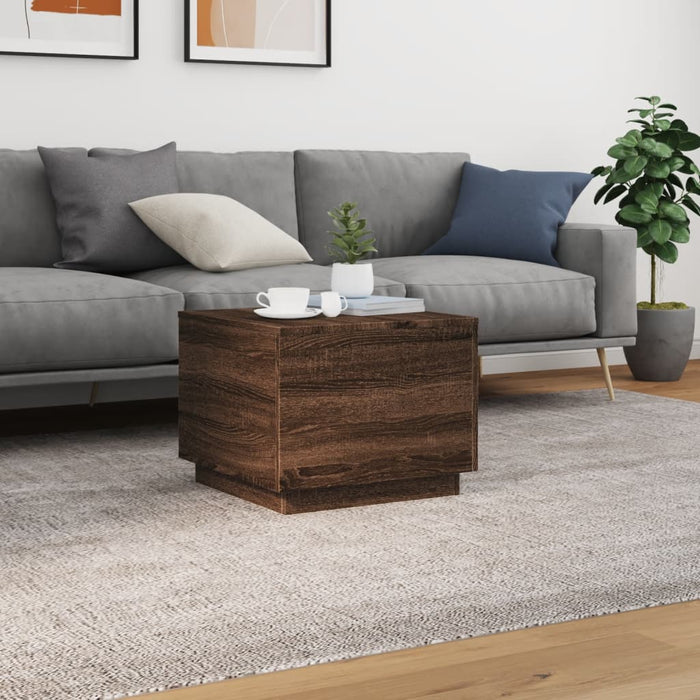 Măsuță de cafea cu lumini LED, stejar maro, 50x50x40 cm - WALTI WALTI