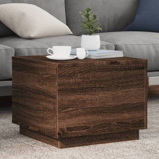 Măsuță de cafea cu lumini LED, stejar maro, 50x50x40 cm - WALTI WALTI
