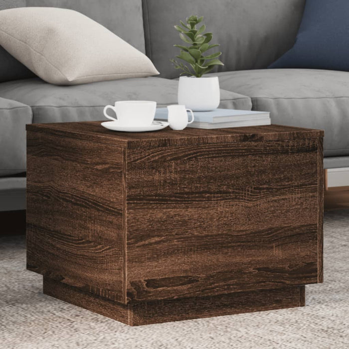 Măsuță de cafea cu lumini LED, stejar maro, 50x50x40 cm - WALTI WALTI