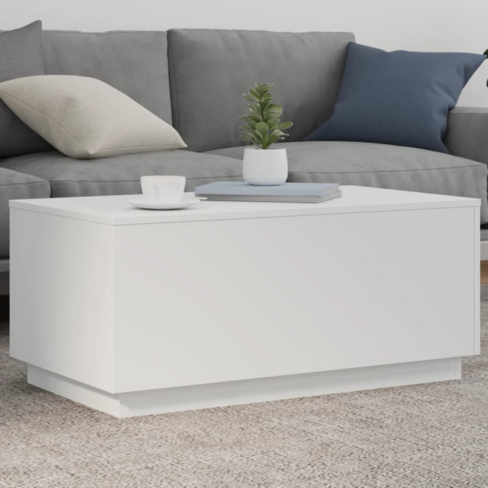 Măsuță de cafea cu lumini LED, alb, 90x50x40 cm - WALTI WALTI