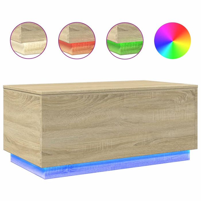 Măsuță de cafea cu lumini LED, stejar sonoma, 90x50x40 cm - WALTI WALTI