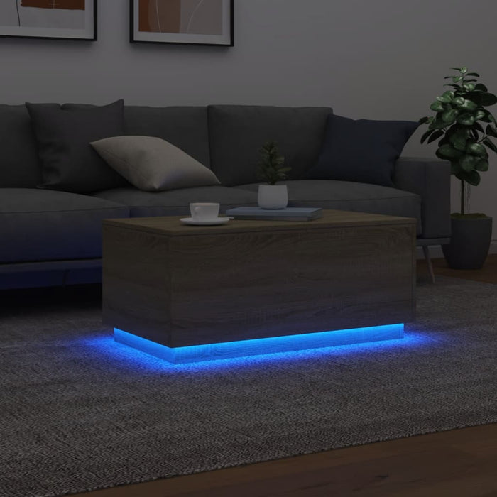 Măsuță de cafea cu lumini LED, stejar sonoma, 90x50x40 cm - WALTI WALTI