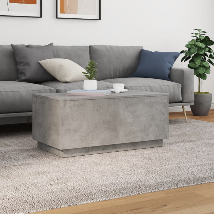 Măsuță de cafea cu lumini LED, gri beton, 90x50x40 cm - WALTI WALTI