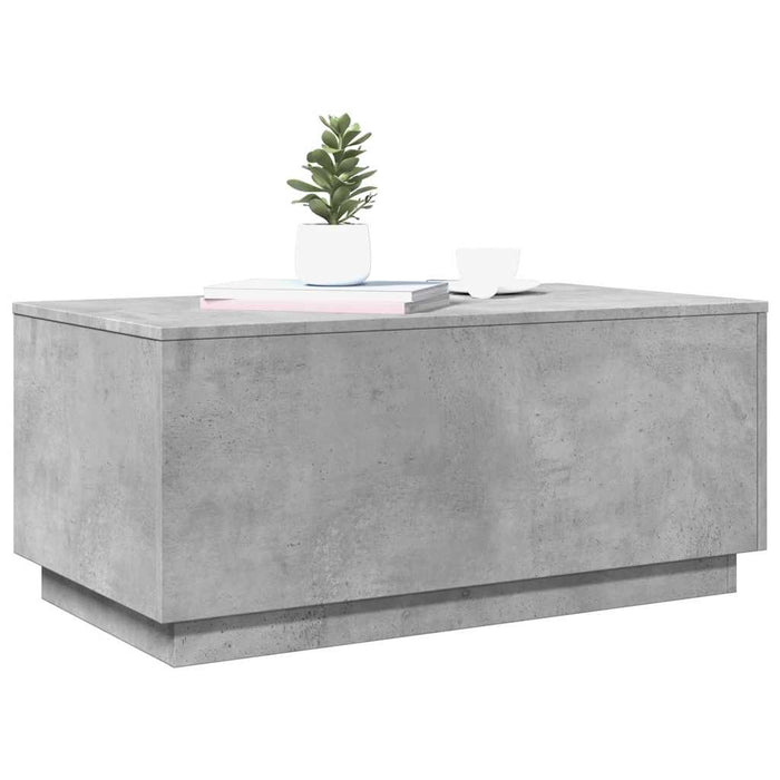 Măsuță de cafea cu lumini LED, gri beton, 90x50x40 cm - WALTI WALTI