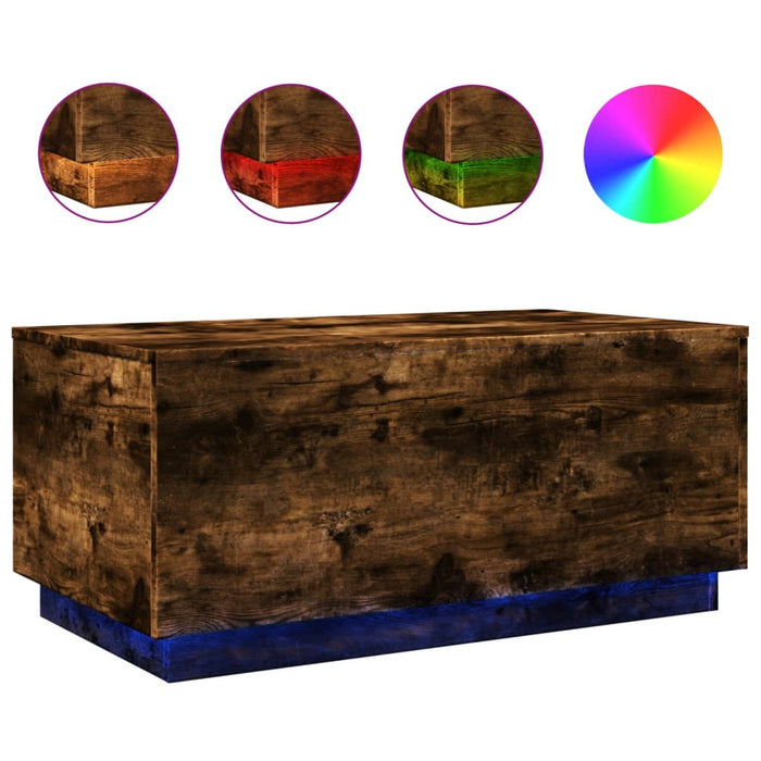 Măsuță de cafea cu lumini LED, stejar sonoma, 90x50x40 cm - WALTI WALTI