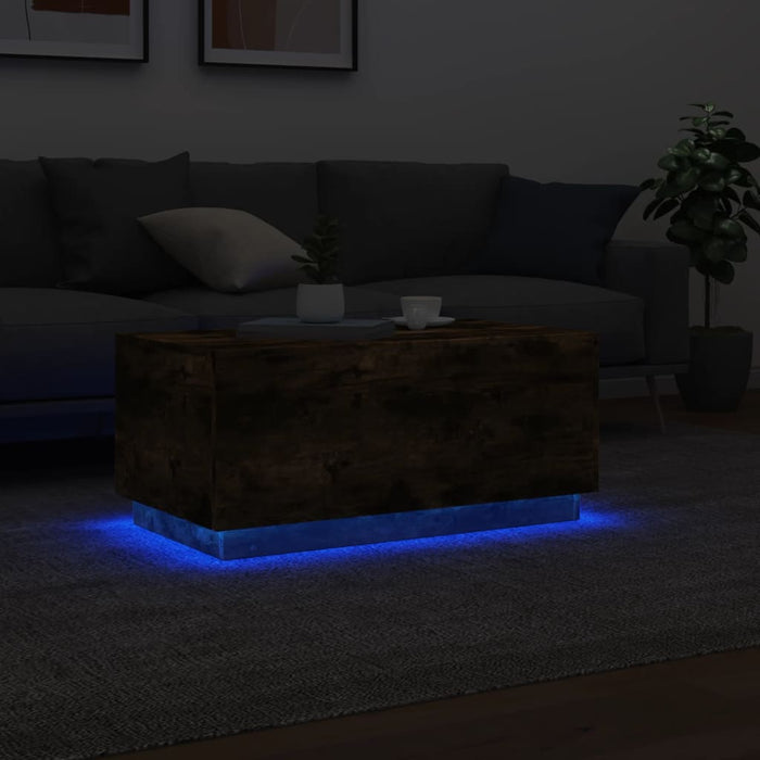 Măsuță de cafea cu lumini LED, stejar sonoma, 90x50x40 cm - WALTI WALTI