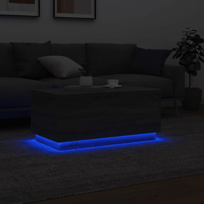 Măsuță de cafea cu lumini LED, gri sonoma, 90x50x40 cm - WALTI WALTI