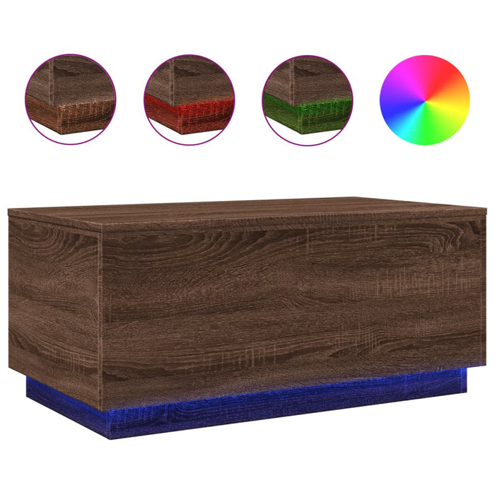 Măsuță de cafea cu lumini LED, stejar maro, 90x50x40 cm - WALTI WALTI