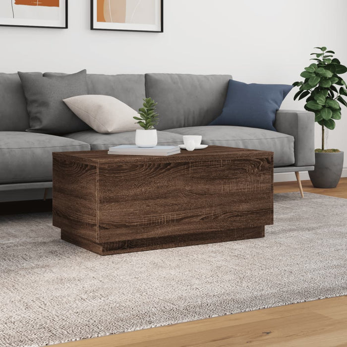 Măsuță de cafea cu lumini LED, stejar maro, 90x50x40 cm - WALTI WALTI