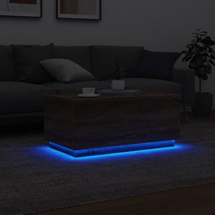 Măsuță de cafea cu lumini LED, stejar maro, 90x50x40 cm - WALTI WALTI