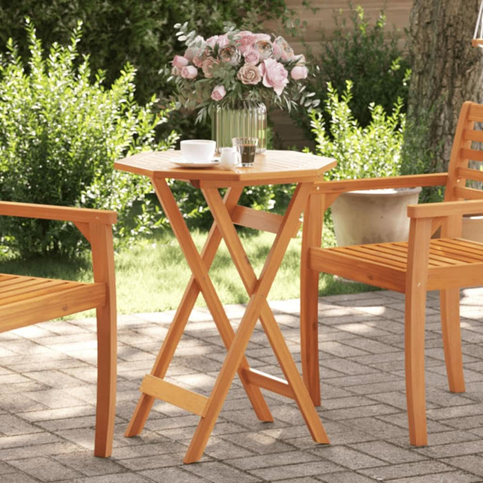 Masă de grădină pliabilă, Ø60x75 cm, lemn masiv acacia - WALTI WALTI