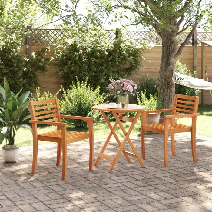 Masă de grădină pliabilă, Ø70x75 cm, lemn masiv acacia - WALTI WALTI