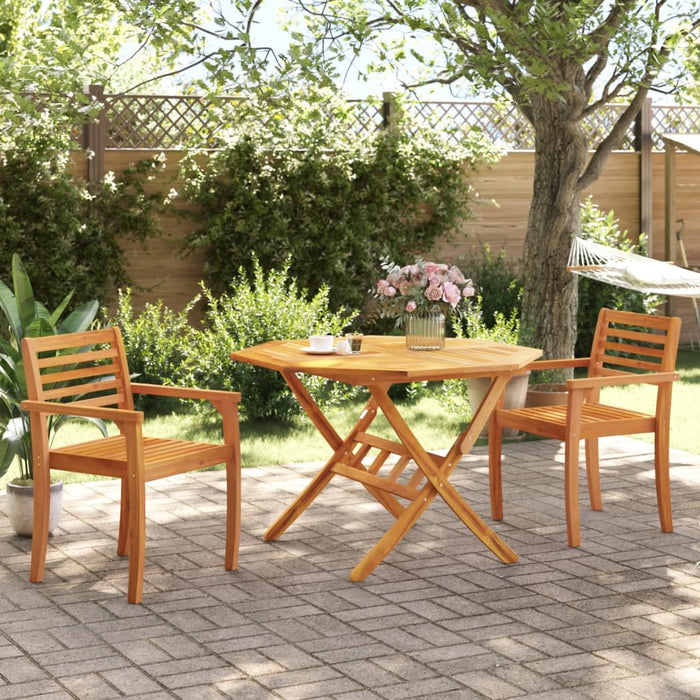 Masă de grădină pliabilă, Ø110x75 cm, lemn masiv acacia - WALTI WALTI