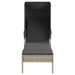 Șezlong cu baldachin și masă, gri deschis, poliratan - WALTI WALTI