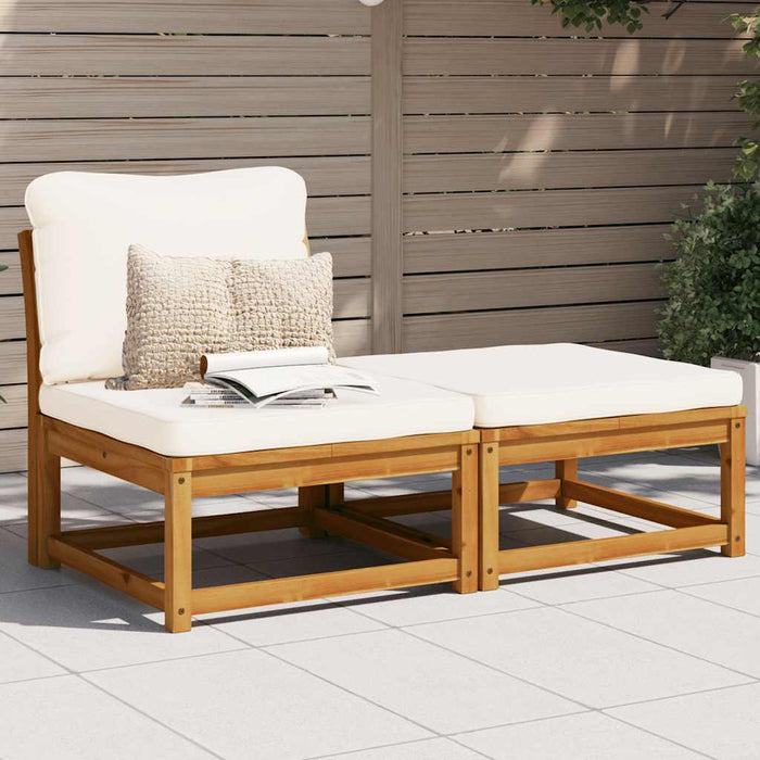 Set mobilier de grădină cu perne, 3 piese, lemn masiv acacia - WALTI WALTI