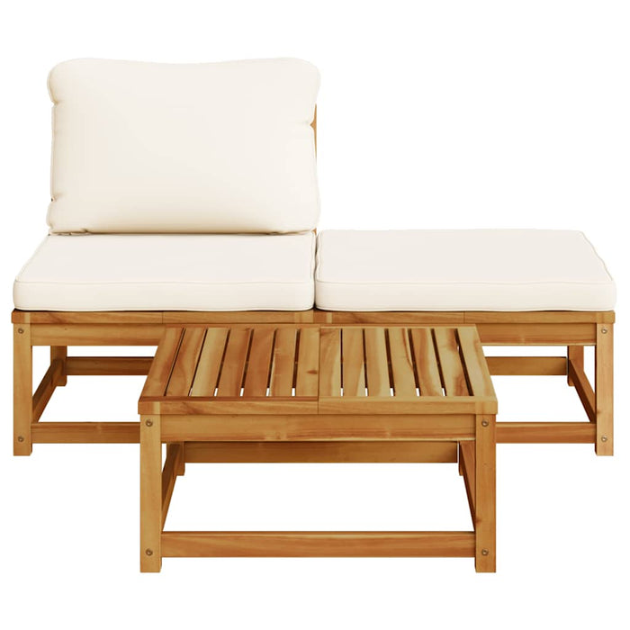 Set mobilier de grădină cu perne, 3 piese, lemn masiv acacia - WALTI WALTI