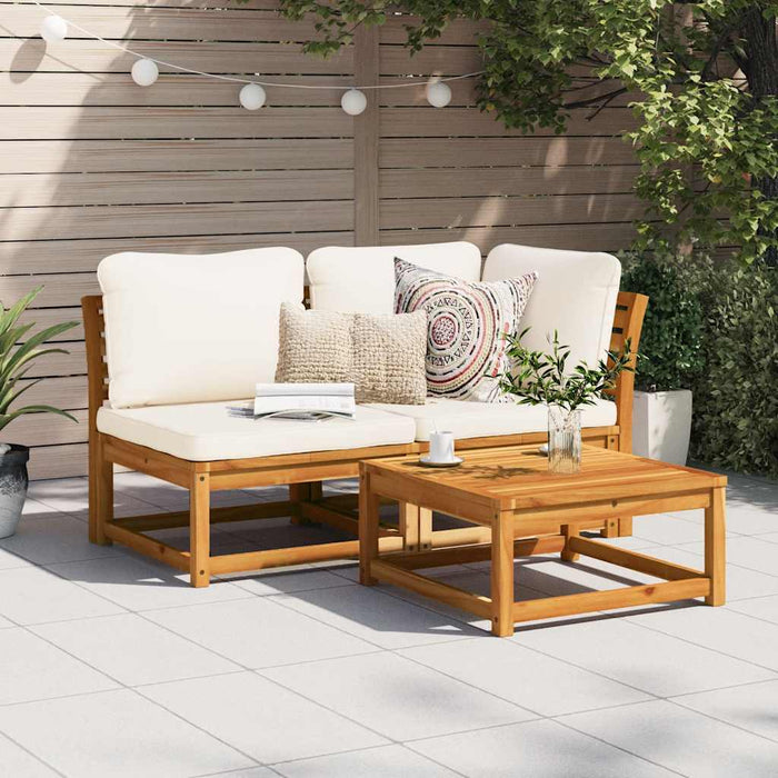 Set mobilier de grădină cu perne, 2 piese, lemn masiv de acacia WALTI