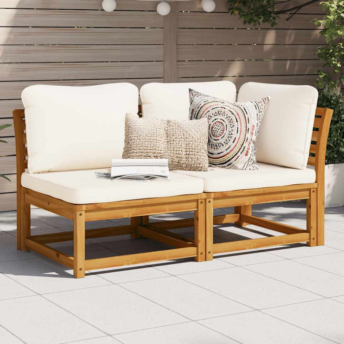 Set mobilier de grădină cu perne, 2 piese, lemn masiv de acacia WALTI