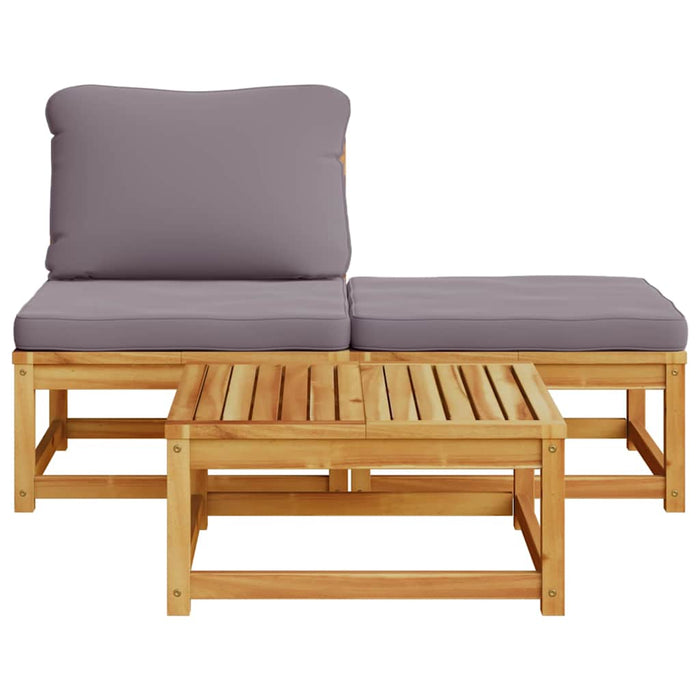 Set mobilier de grădină cu perne, 3 piese, lemn masiv acacia - WALTI WALTI