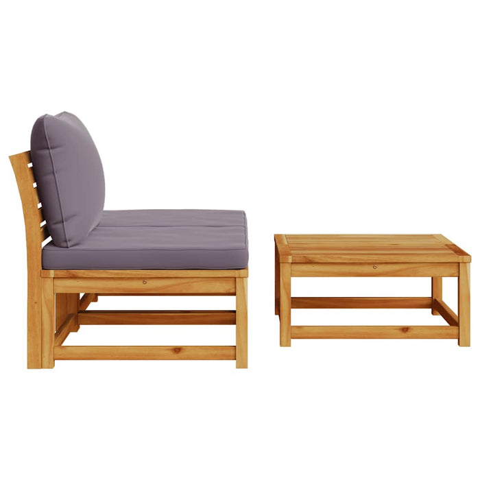 Set mobilier de grădină cu perne, 3 piese, lemn masiv acacia - WALTI WALTI