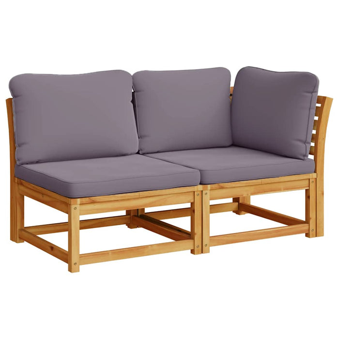Set mobilier de grădină cu perne, 2 piese, lemn masiv de acacia WALTI