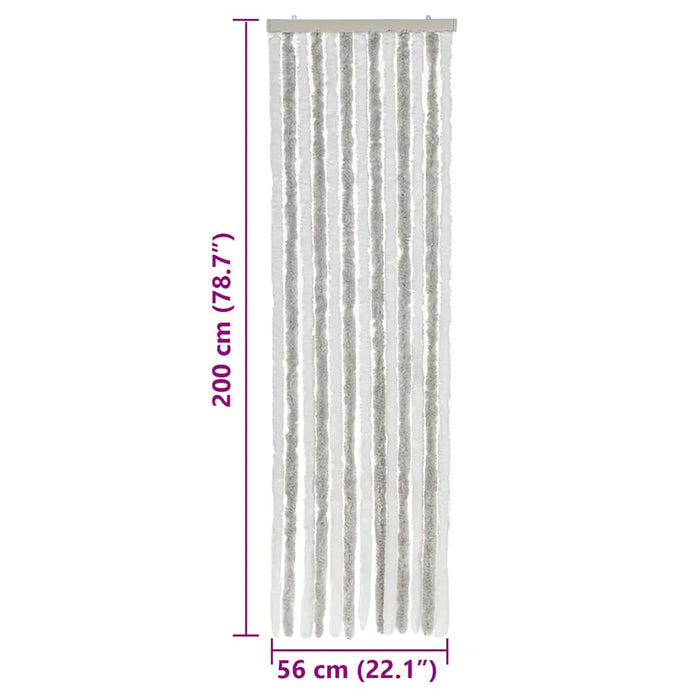 Perdea pentru insecte, gri deschis și alb, 56x200 cm, chenille - WALTI WALTI