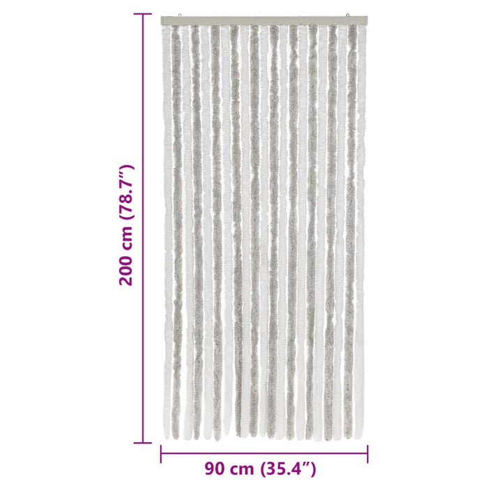 Perdea pentru insecte, gri deschis și alb, 90x200 cm, chenille - WALTI WALTI