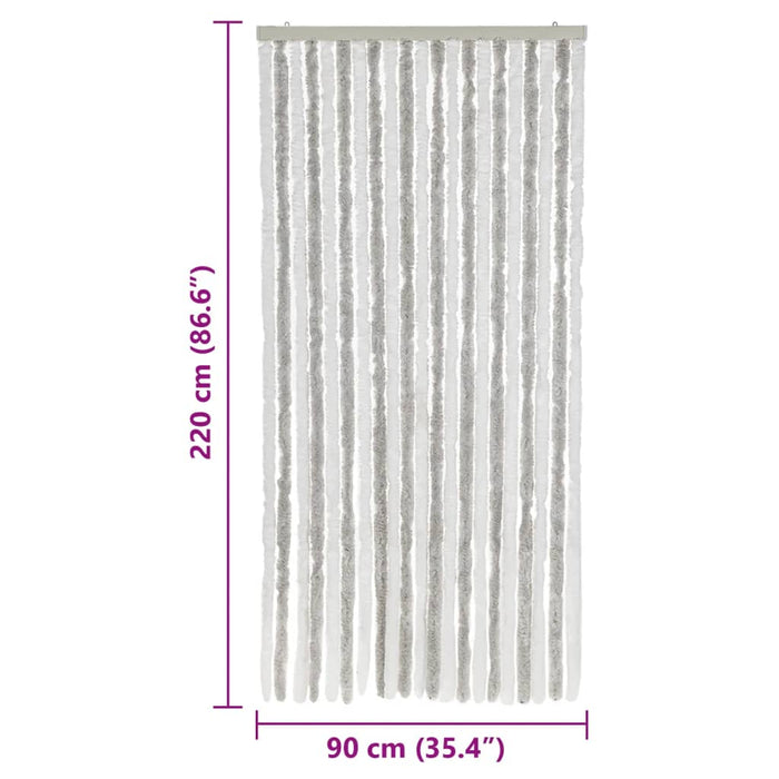 Perdea pentru insecte, gri deschis și alb, 90x220 cm, chenille - WALTI WALTI