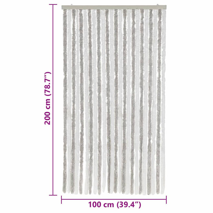 Perdea pentru insecte, gri deschis și alb, 100x200 cm, chenille - WALTI WALTI