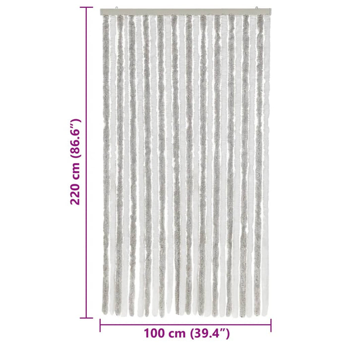 Perdea pentru insecte, gri deschis și alb, 100x220 cm, chenille - WALTI WALTI
