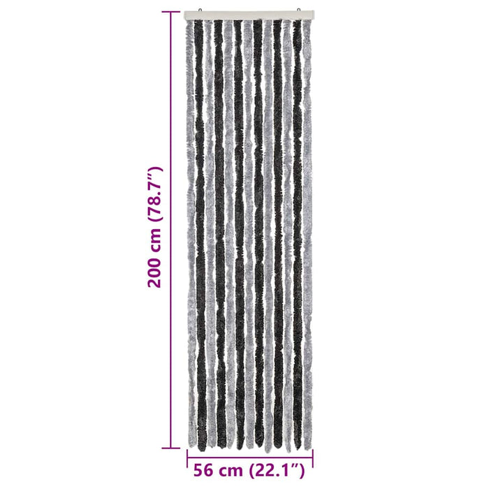 Perdea pentru insecte, gri și negru, 56x200 cm, chenille - WALTI WALTI