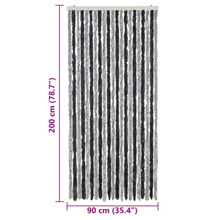 Perdea pentru insecte, gri și negru, 90x200 cm, chenille - WALTI WALTI