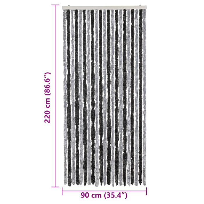 Perdea pentru insecte, gri și negru, 90x220 cm, chenille - WALTI WALTI