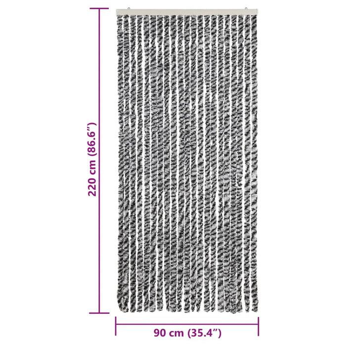 Perdele pentru insecte, gri și alb-negru, 90x200 cm, chenille - WALTI WALTI