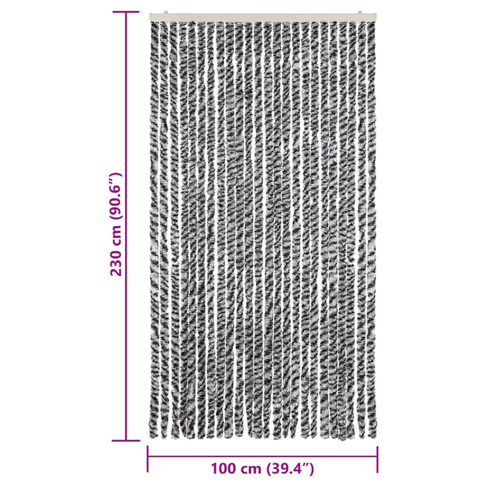 Perdele pentru insecte, gri și alb-negru, 100x230 cm, chenille - WALTI WALTI