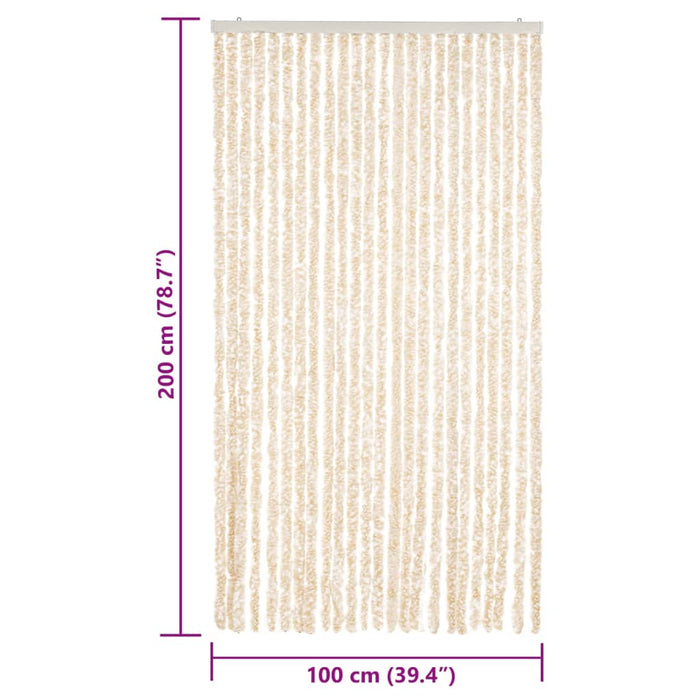 Perdea pentru insecte, bej și alb, 100x200 cm, chenille - WALTI WALTI