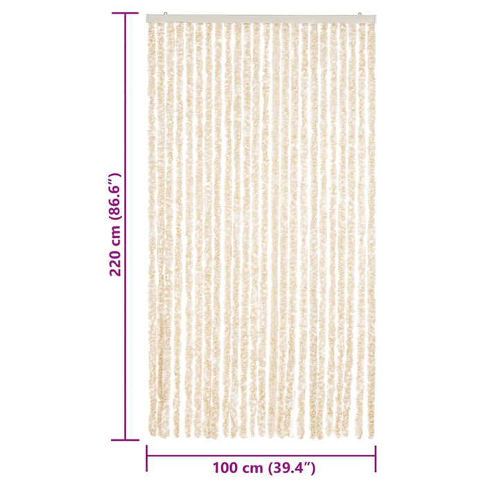Perdea pentru insecte, bej și alb, 100x220 cm, chenille - WALTI WALTI