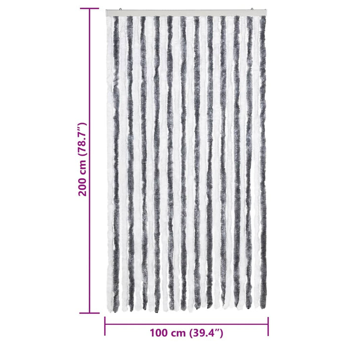 Perdea pentru insecte, gri și alb, 100x200 cm, chenille - WALTI WALTI